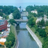 A Sió-csatorna a Balatonból lép ki