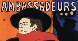 Toulouse-Lautrec - Ambassadeurs Aristide Bruant em seu cabaré (1892, pós-impressionismo, cartaz)