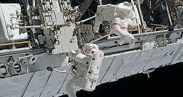 Os astronautas no trabalho