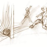 Un chico jugando al fútbol