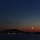 Conjunction of the Moon, Regulus, Mars and Saturn over Lake Balaton