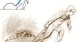 Nos diagramas de força, a força é representada por uma seta