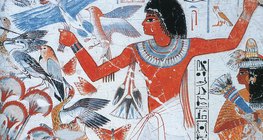 Caça de Aves Aquáticas (Tebas, Egito, 1400 aC)