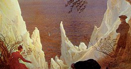 Friedrich: Cliffs giz sobre Rügen (1818, estilo romântico)