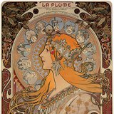 Alfons Mucha: Calendario de La Plume (cartel, Art Nouveau)