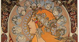 Alfons Mucha: Calendário La Plume (poster, Art Nouveau)