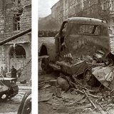 Vestígios de batalhas de rua em 1956 em Budapeste
