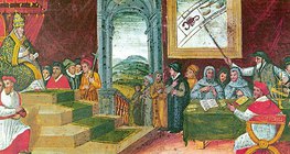 Papa Gregório XIII presidindo o conselho da reforma do calendário