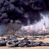 Burning rubber tires