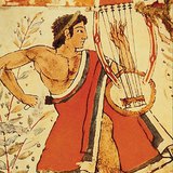 Etruscan mural from the Tomb of the Leopards (Tarquinia, mid-5th century BC) Etruscan mural from the Tomb of the Leopards (Tarquinia, mid-5th century BC)