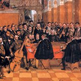 Orquestra regida por Orlande de Lassus (compositor neerlandês)
