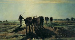 Constant Troyon - Paisagem com gado (1852, Realismo)