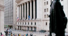La Bolsa de Nueva York en Wall Street