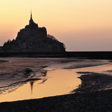 Monte Saint-Michel ao pôr do sol