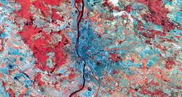 Imagen satelital de Budapest (Hungría)