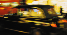 Autobús y taxi en Londres