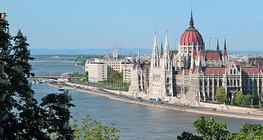 Vista do edifício do Parlamento húngaro