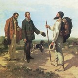 Gustave Courbet: The Meeting or "Bonjour, Monsieur Courbet" (1854, Realism) Gustave Courbet: The Meeting or "Bonjour, Monsieur Courbet" (1854, Realism)