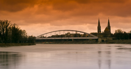 El río Tisza en Szeged, Hungría