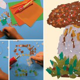 Hacer un hongo con mosaico de papel