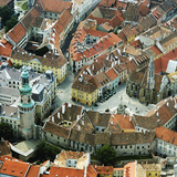Sopron, centro da cidade com a Torre de Fogo