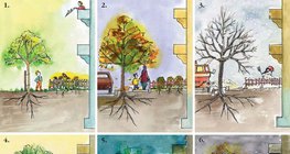 A vida em uma árvore na cidade