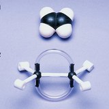 Modelos de espaço preenchido (1) e de bolas e varetas (2) da molécula do etileno Modelos de espaço preenchido (1) e de bolas e varetas (2) da molécula do etileno