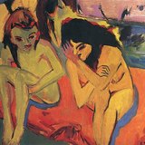 Ernst Ludwig Kirchner: Meninas nuas à conversa (c. 1910, Expressionismo)