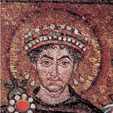 Mosaic of Emperor Justinian in The Basilica of San Vitale (Ravenna, Italy; 6th century, Byzantine art) Mosaic of Emperor Justinian in The Basilica of San Vitale (Ravenna, Italy; 6th century, Byzantine art)
