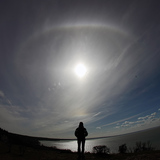 Halo with an upper tangent arc over Lake Balaton, Hungary