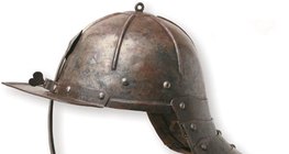 Capacete que foi usado principalmente por cavaleiros
