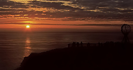 Sol da meia-noite no Cabo Norte