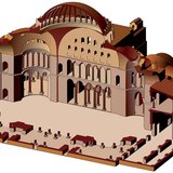 Dibujo de sección transversal de Santa Sofía (arte bizantino)