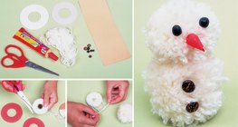 Fazendo um boneco de neve de pompons