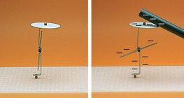 A agulha do eletroscópio se move quando eletricamente carregada