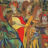 Madrigal singers on a tapestry