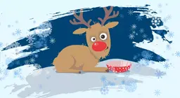 Ayuda a Papá Noel. Dale de comer a Rodolfo.