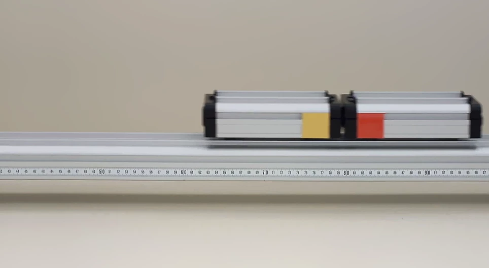 Inelastic collision of two cars of equal mass