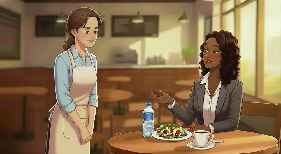 At a café/restaurant