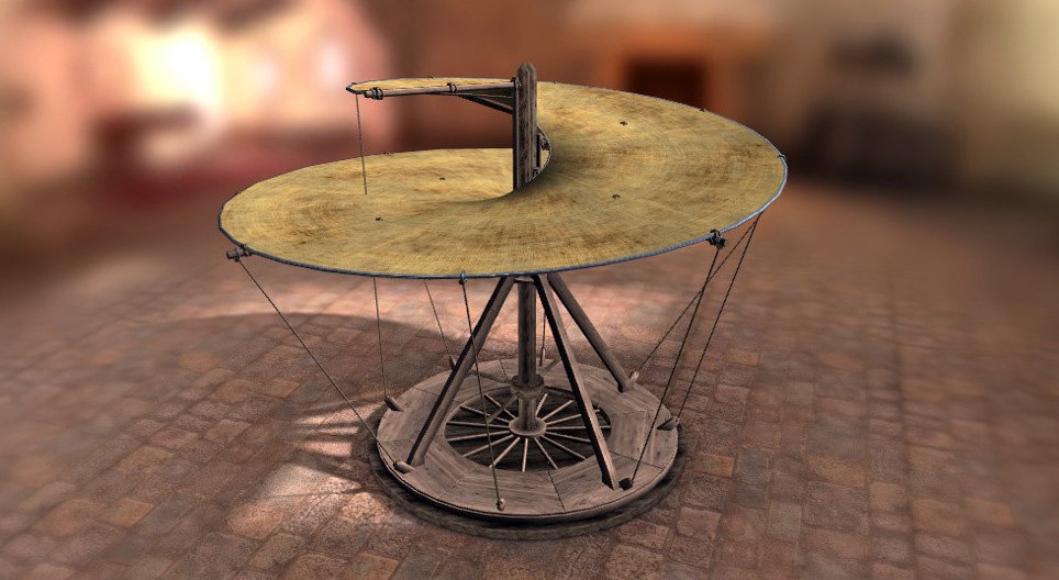 Inventos de Leonardo da Vinci - Parafuso aéreo (cerca de 1489)