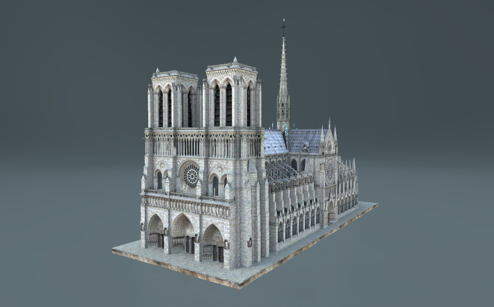 Catedral de Notre-Dame (Paris, século XIV) - Cena 3D - US Ensino e