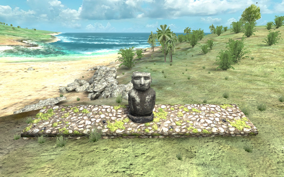 Moai (Ilha de Páscoa, século XVI) - Cena 3D - US Ensino e