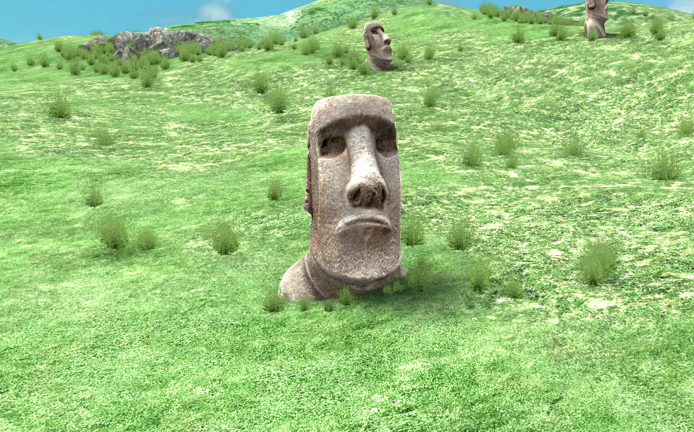 moai / moai;1 （Jimanica初期参加作） Moai (Ilha de Páscoa, século XVI) - Cena 3D - US Ensino e
