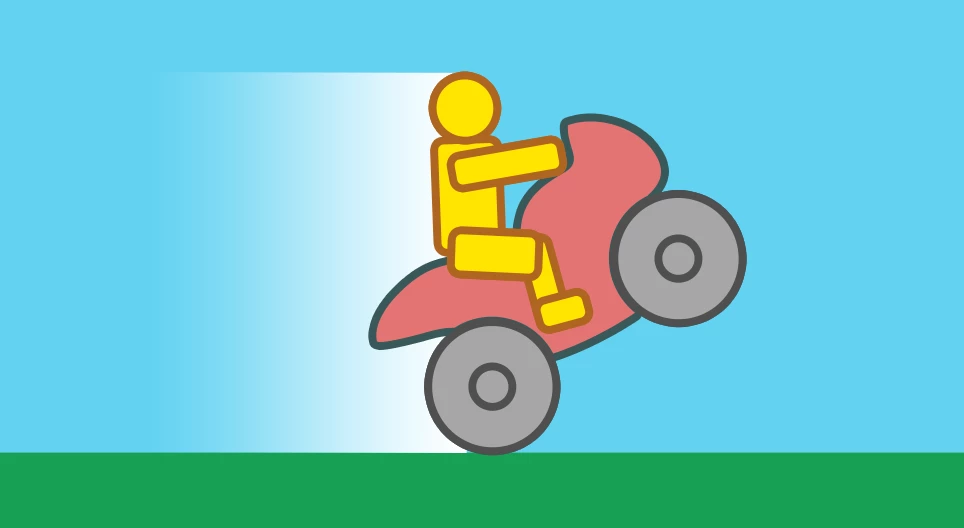 Motorcycle doing a wheelie