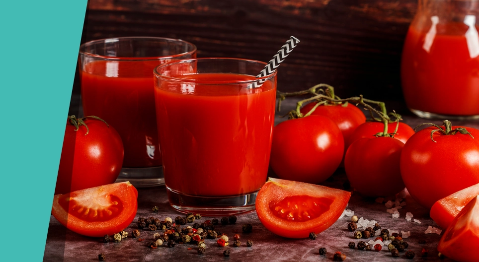 Suco de tomate que muda de cor