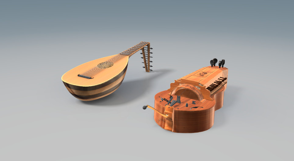 Alaúde e sanfona (viola de roda)