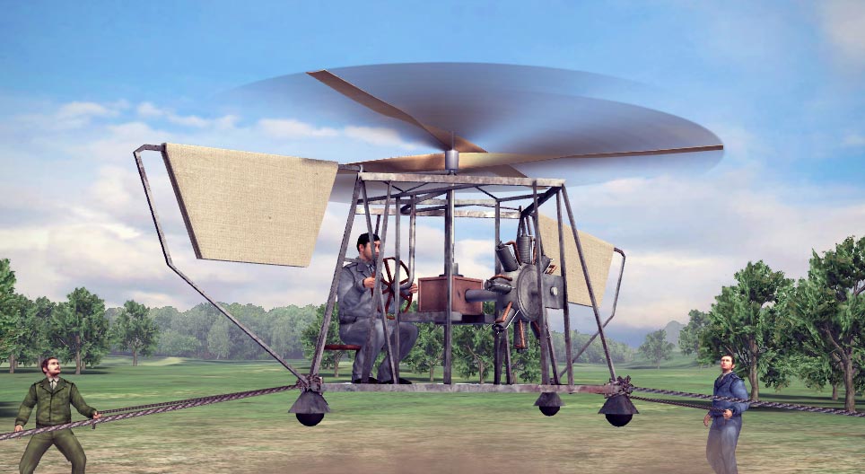 Experimentos com o helicóptero (Oszkár Asbóth, 1928)